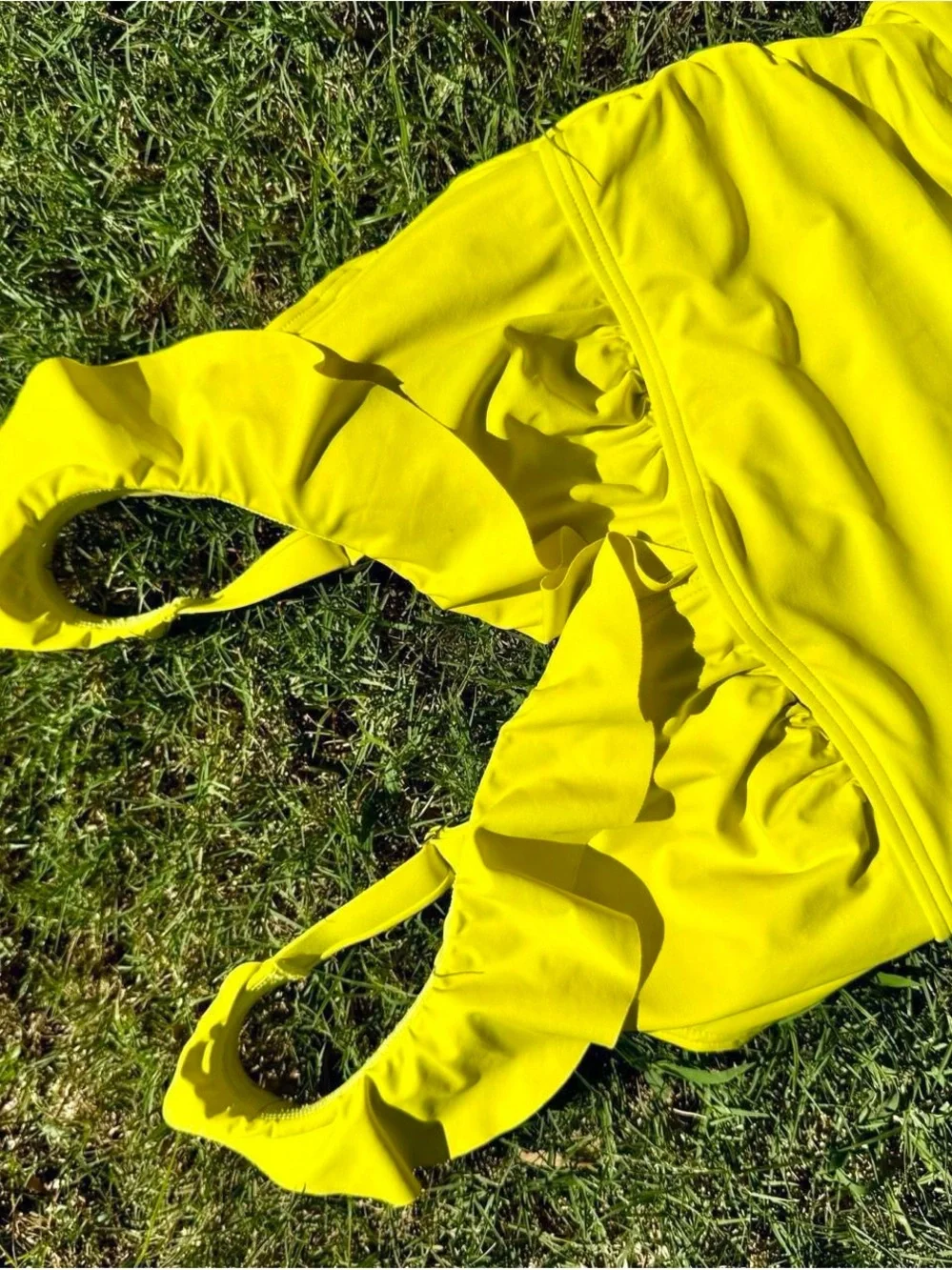 DKNY Bright Yellow One-Piece Swimsuit - Picture 10 of 13